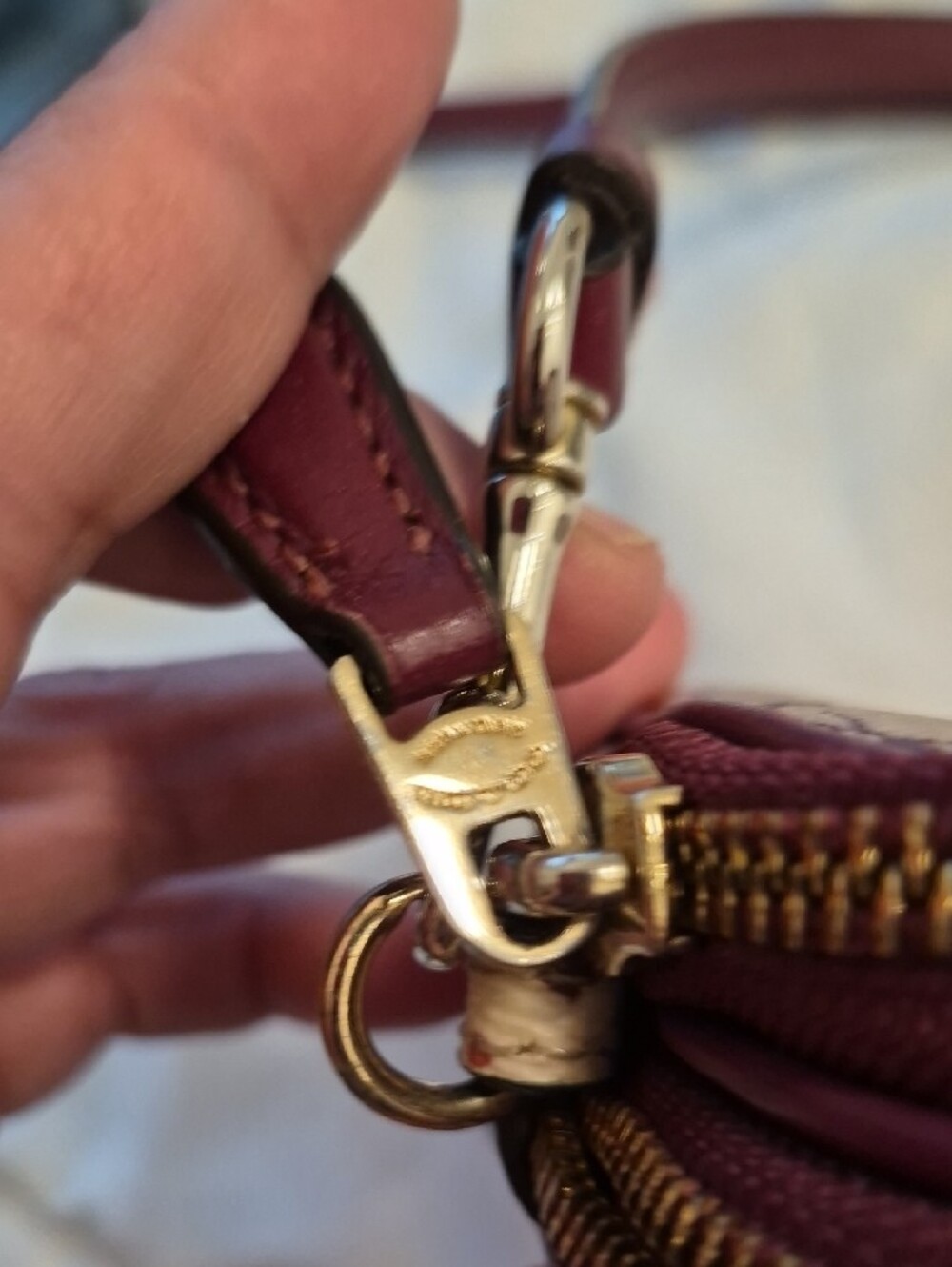 Coach Floral Crossbody in Beige and Burgundy Trim - Picture 6 of 7